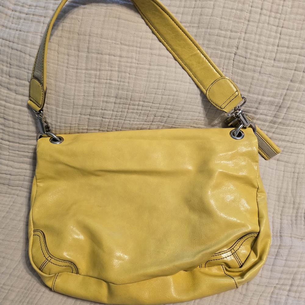 Nine West Yellow Leather Shoulder Bag
